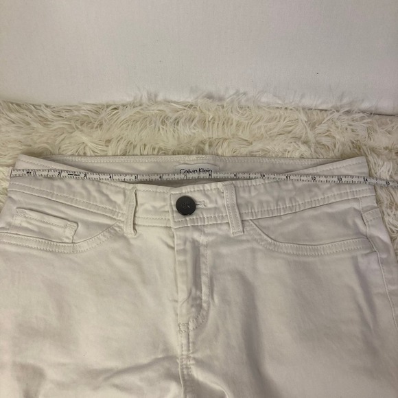Calvin Klein Ankle Length Skinny Jeans Cotton and Spandex White Womens Size 2 - Picture 6 of 6